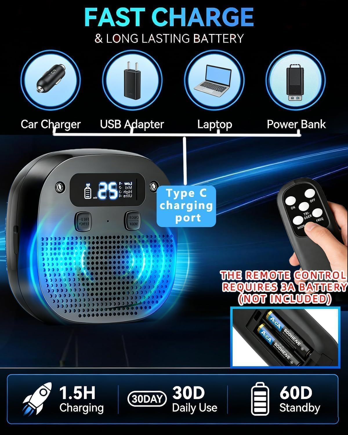 Glimzify bark control device with adjustable frequency settings