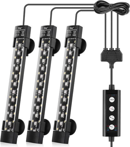 Hygger dual channel submersible aquarium LED light front view showcasing the three row bead structure.
