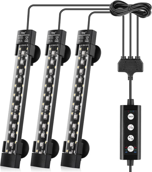 Hygger dual channel submersible aquarium LED light front view showcasing the three row bead structure.