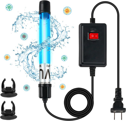 7W Aquarium UV Light for 20-100 Gallon Fish Tank Aquarium Light Algae Clean Light Green Machine Algae Remover - Image 9