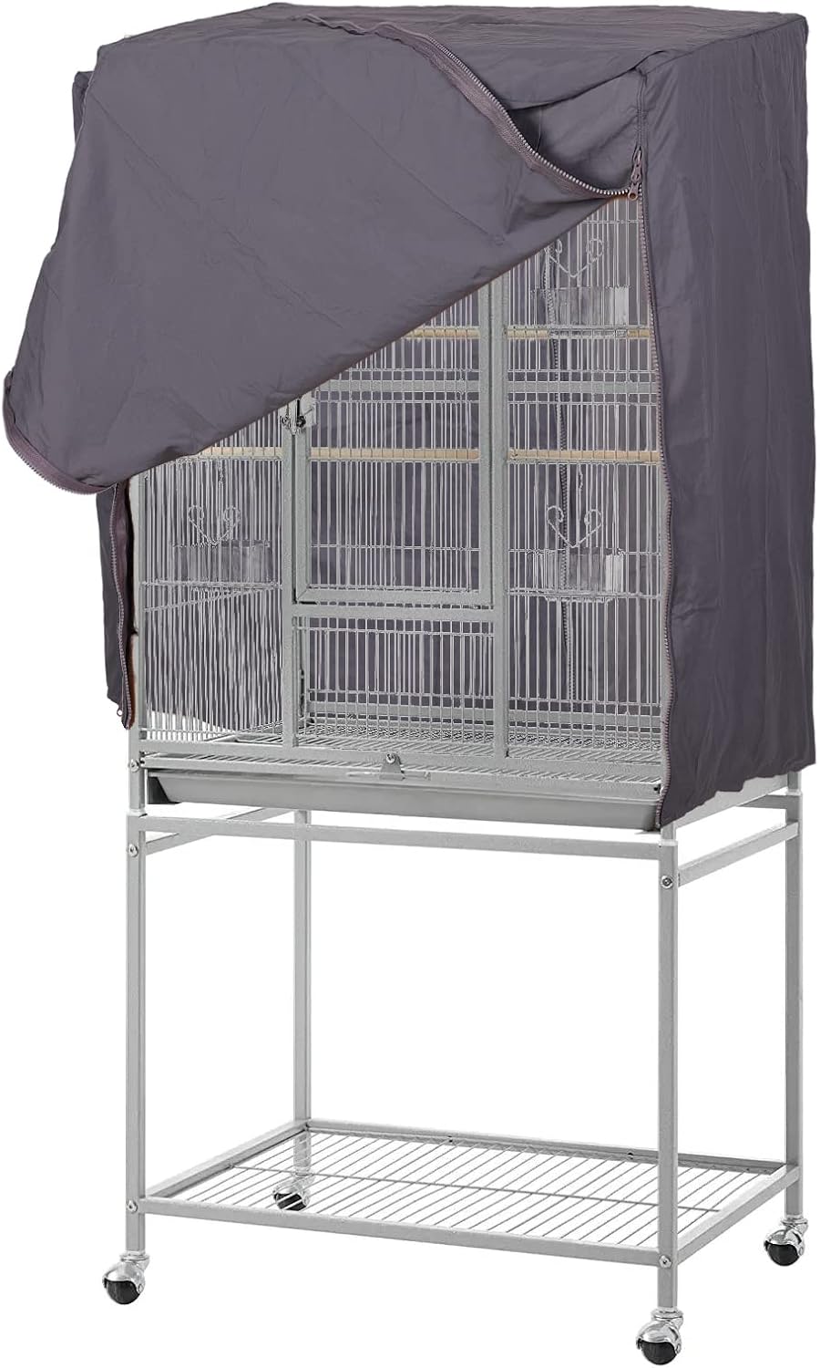 QBLEEV Birdcage Covers, Breathable Parrot Cage Cover Shade, Universal Blackout Windproof Light-Proof Covering Reduces Distractions Night Accessories Cloth Without Cage-17.7x24.8x31.5in (LxWxH) - Image 9
