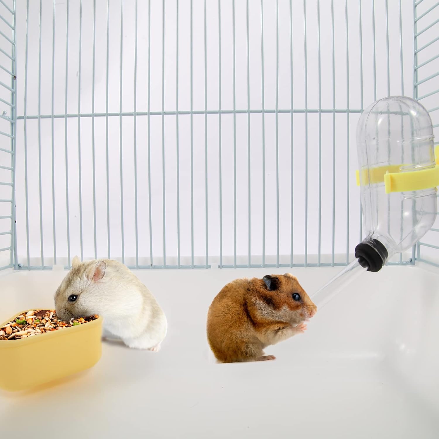 Hamster Travel Portable Carrier Cage Small Animal Carry Case with Water Bottle&foodbowl& for Dwarf Hamster,Ferrets,Hedgehog,Chinchilla(White) - Image 4