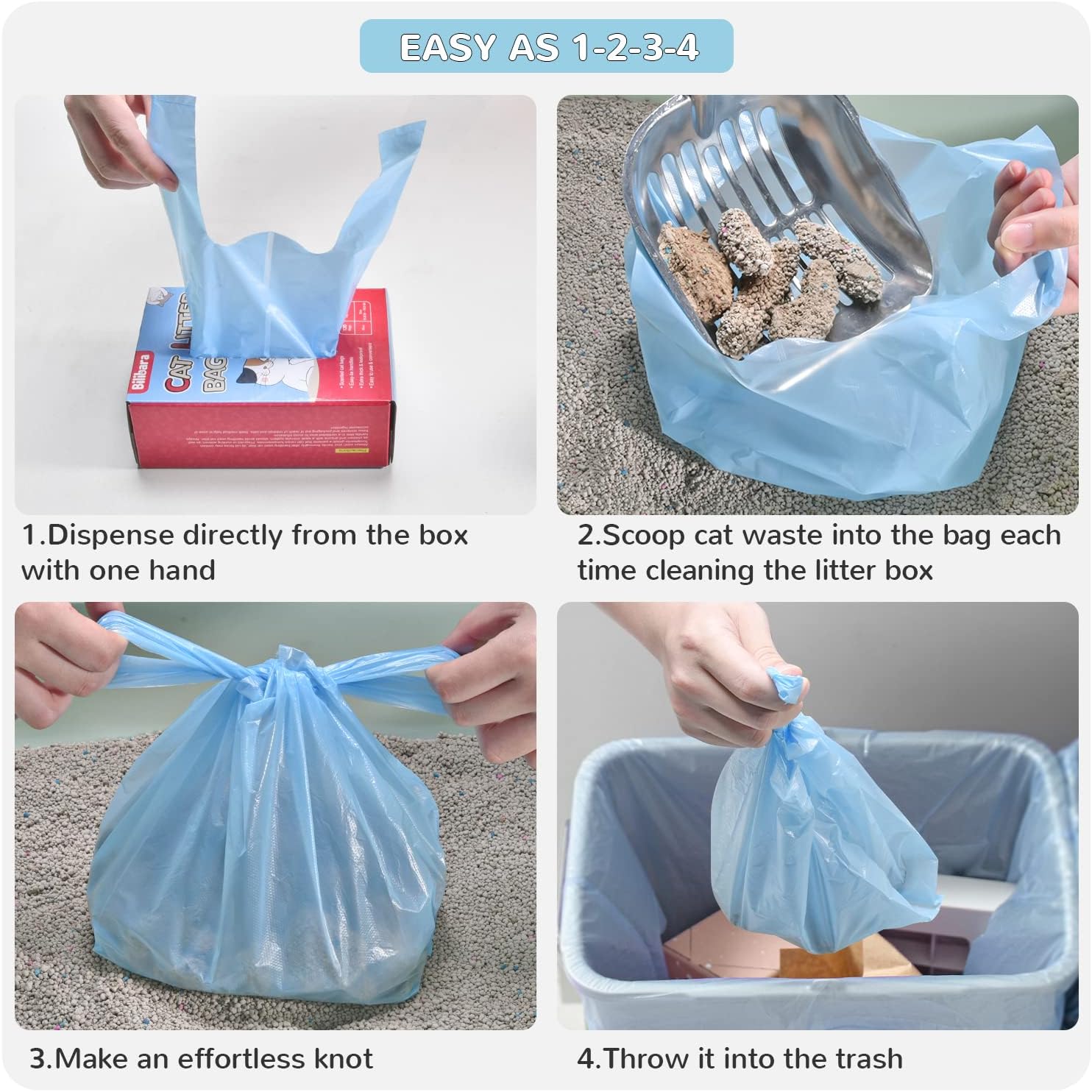 Hygienic pet waste disposal liners in baby powder scent