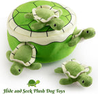 Hollypet turtle stuffed animal dog toy set ideal for gentle chewers