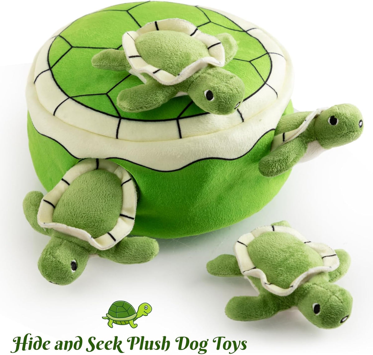 Hollypet turtle stuffed animal dog toy set ideal for gentle chewers