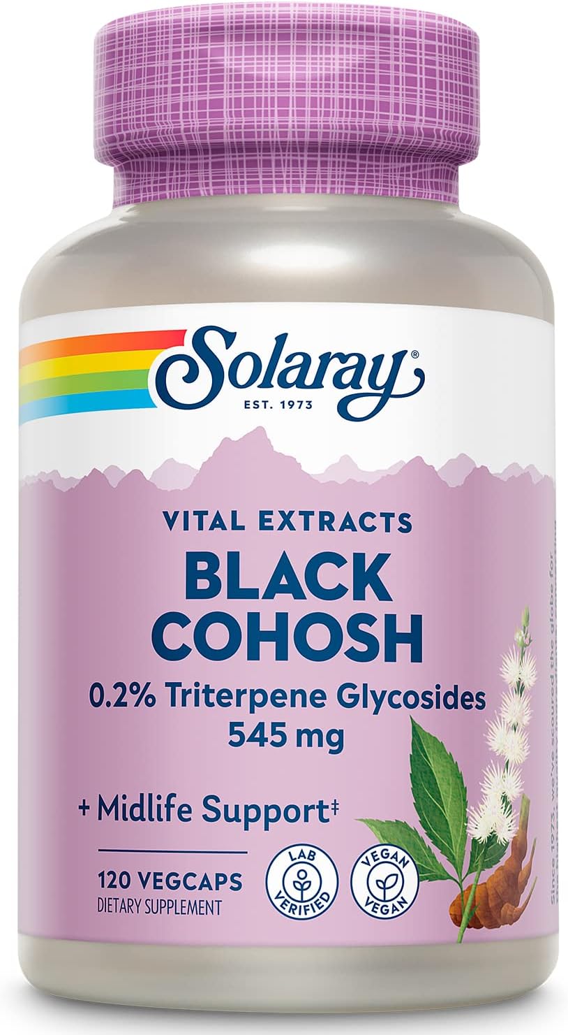 Solaray Black Cohosh Root 545mg front bottle view