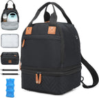 SLINRKE breast pump bag front view premium black travel tote for mothers