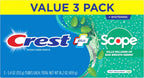 Crest + Scope Whitening Toothpaste - Pack of 3, 5.4 Oz Tubes - Anticavity Fluoride Toothpaste, Fresh Breath, Kills Germs - Tartar Protection, Enamel Protection - Minty Fresh Flavor - Image 7
