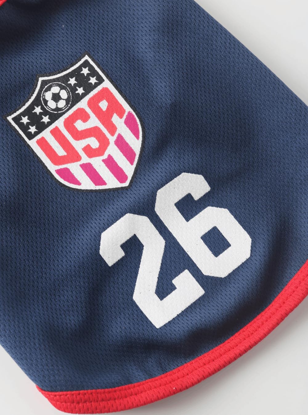 Back view of DroolingDog pet football shirt with number 26
