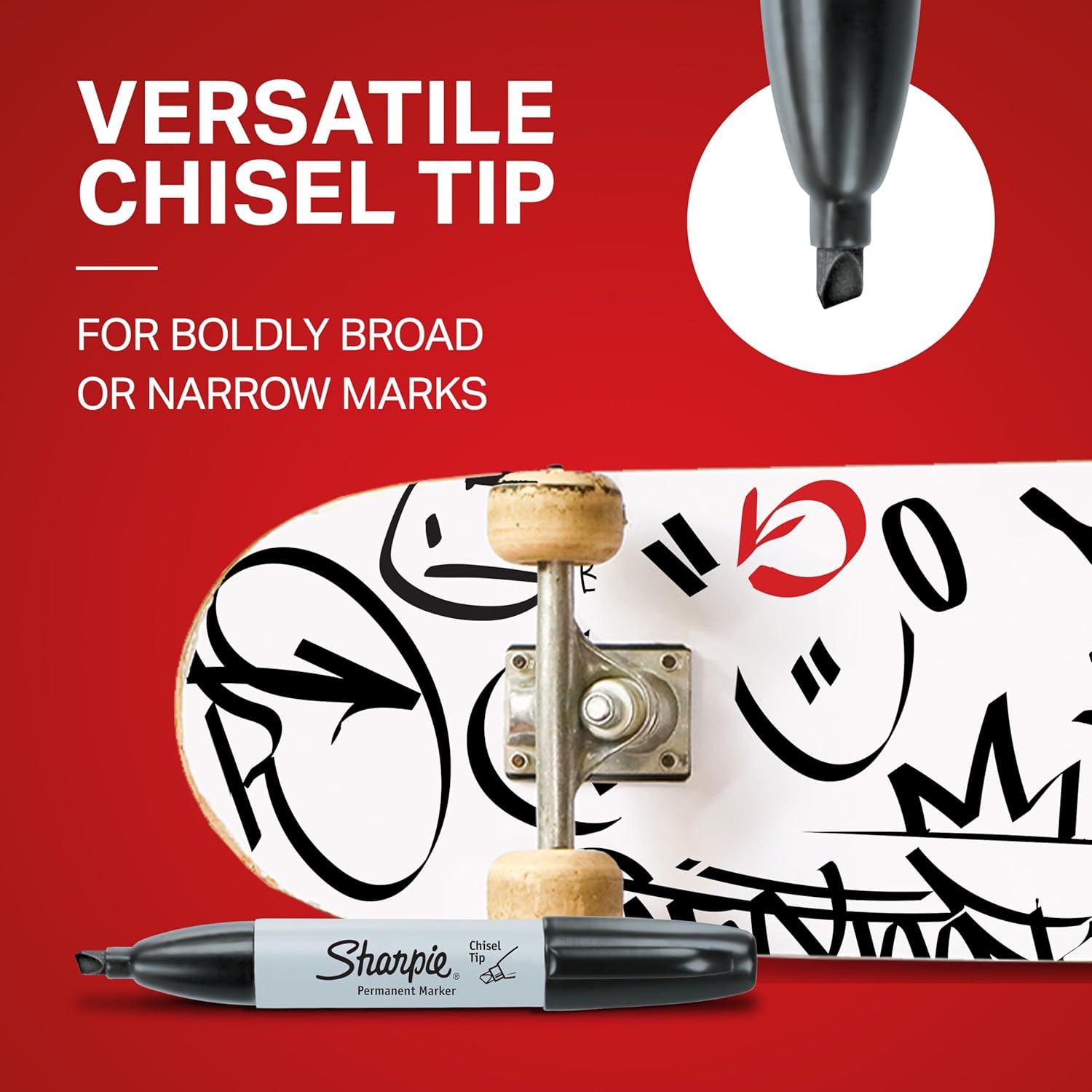 Sharpie Permanent Markers, Chisel Tip, Black, 12 Count - Home, School, Office Supplies - Image 4
