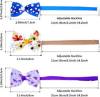A collection of fifty randomly assorted boy pet bowties for small dogs and cats spread out.