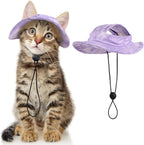 DENTRUN Cat Bucket Hat with Ear Hole, Cotton Birthday Bonnet for Small Pets | Breathable cotton, Adjustable Secures fit, For birthday Party, For small cats, daily cute photos - Image 12