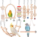 Uyoupet bird toys for parakeets front view with 9 pieces