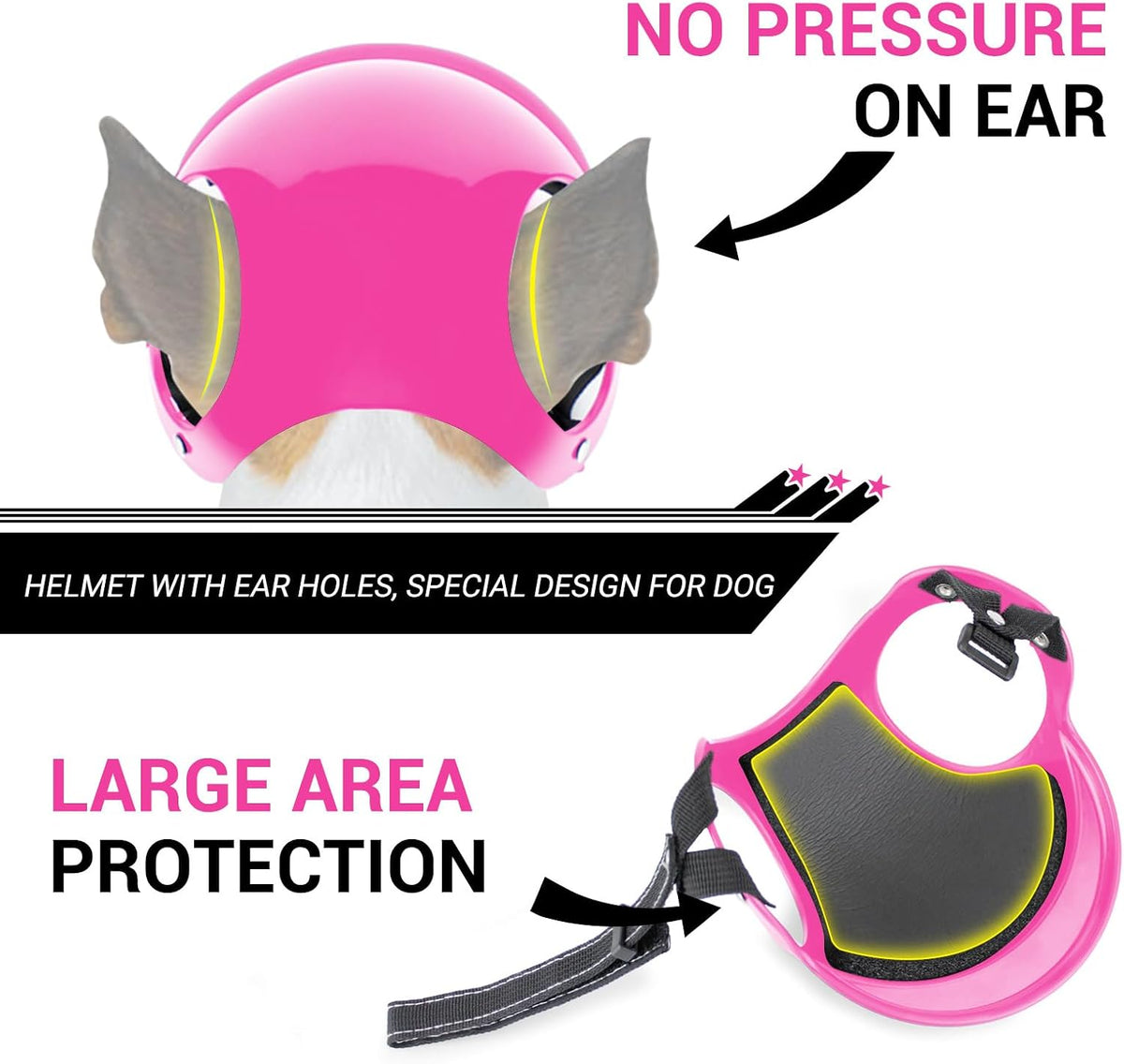 Hard black dog helmet for motorcycle riding