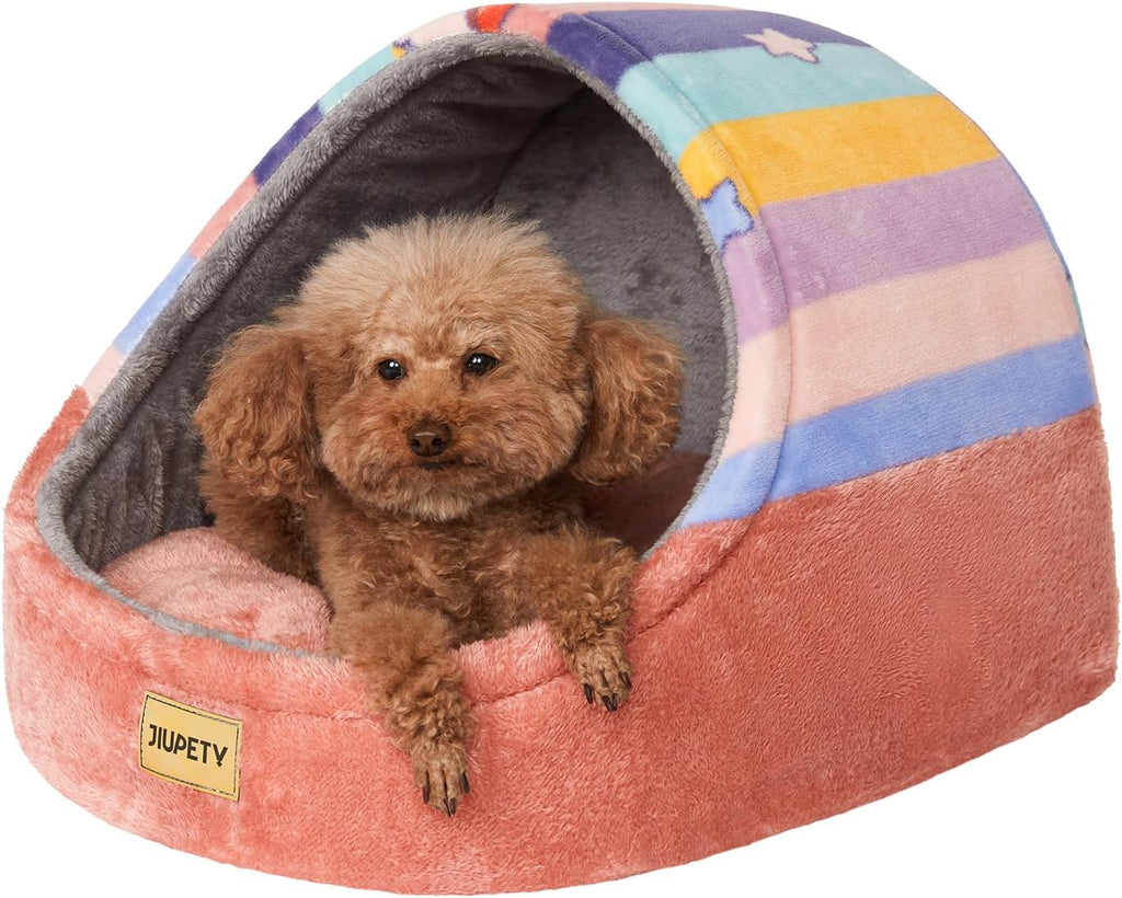 Jiupety Cute Cat Beds for Indoor Cats, Cat Cave Bed for Kittens, Large Cat Cave and Covered Cat Bed with Anti-Slip Bottom, Washable Removable Cushion, M(16"x16"x13"), Dark Gray - Image 13