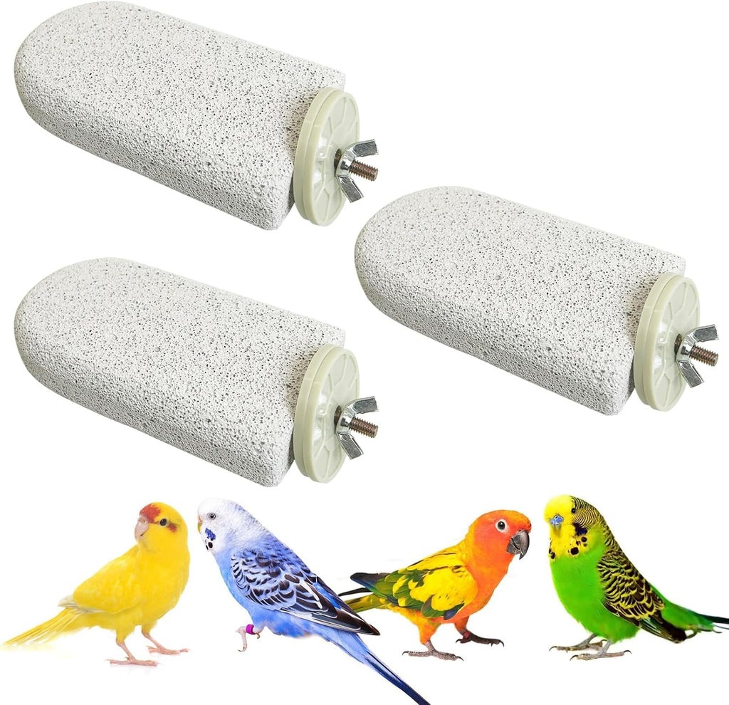 PINVNBY 4 PCS Bird Perch Stands Parrot Calcium Perch Beak Grinding Stone Foot Claws Trimmer Parakeet Platform Parrot Chewing Toys for Small Medium Cockatiel Conure Lovebird Finch - Image 14