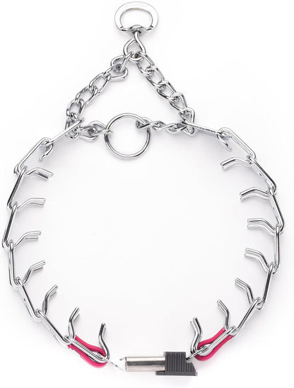 Herm Sprenger short links dog training collar showcasing chrome steel durability