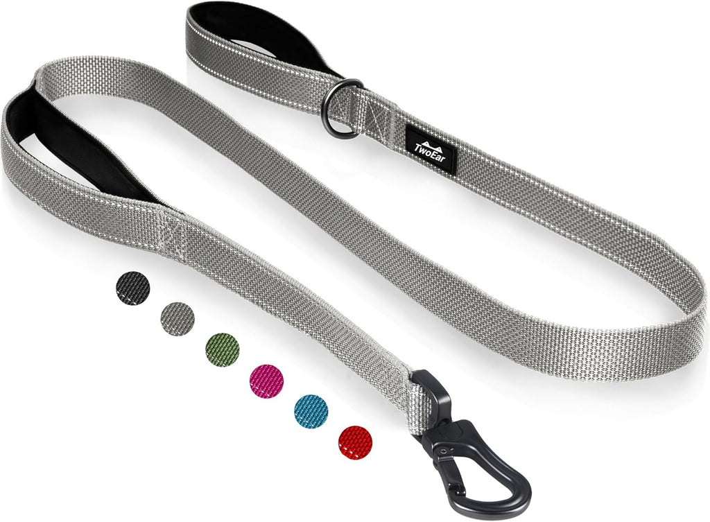 TwoEar 6FT 1IN Strong Black Dog Leash with 2 Padded Handles, Traffic Handle Extra Control, Comfortable Soft Dual Handle, Auto Lock Hook, Reflective Walking Lead for Small Medium and Large Dogs - Image 12
