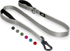 TwoEar 6FT 1IN Strong Black Dog Leash with 2 Padded Handles, Traffic Handle Extra Control, Comfortable Soft Dual Handle, Auto Lock Hook, Reflective Walking Lead for Small Medium and Large Dogs - Image 12