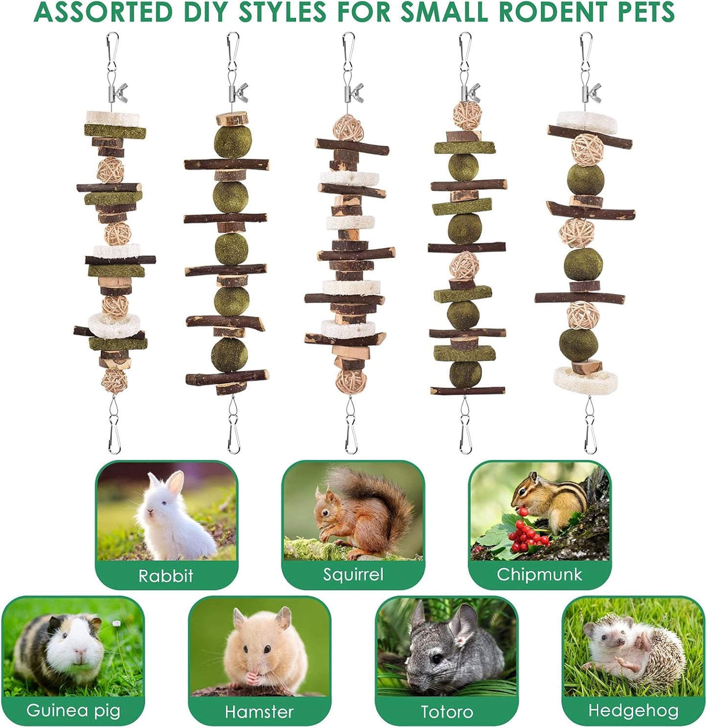 Natural fiber textures of KATUMO chinchilla chew toys showcasing premium dehydration quality.