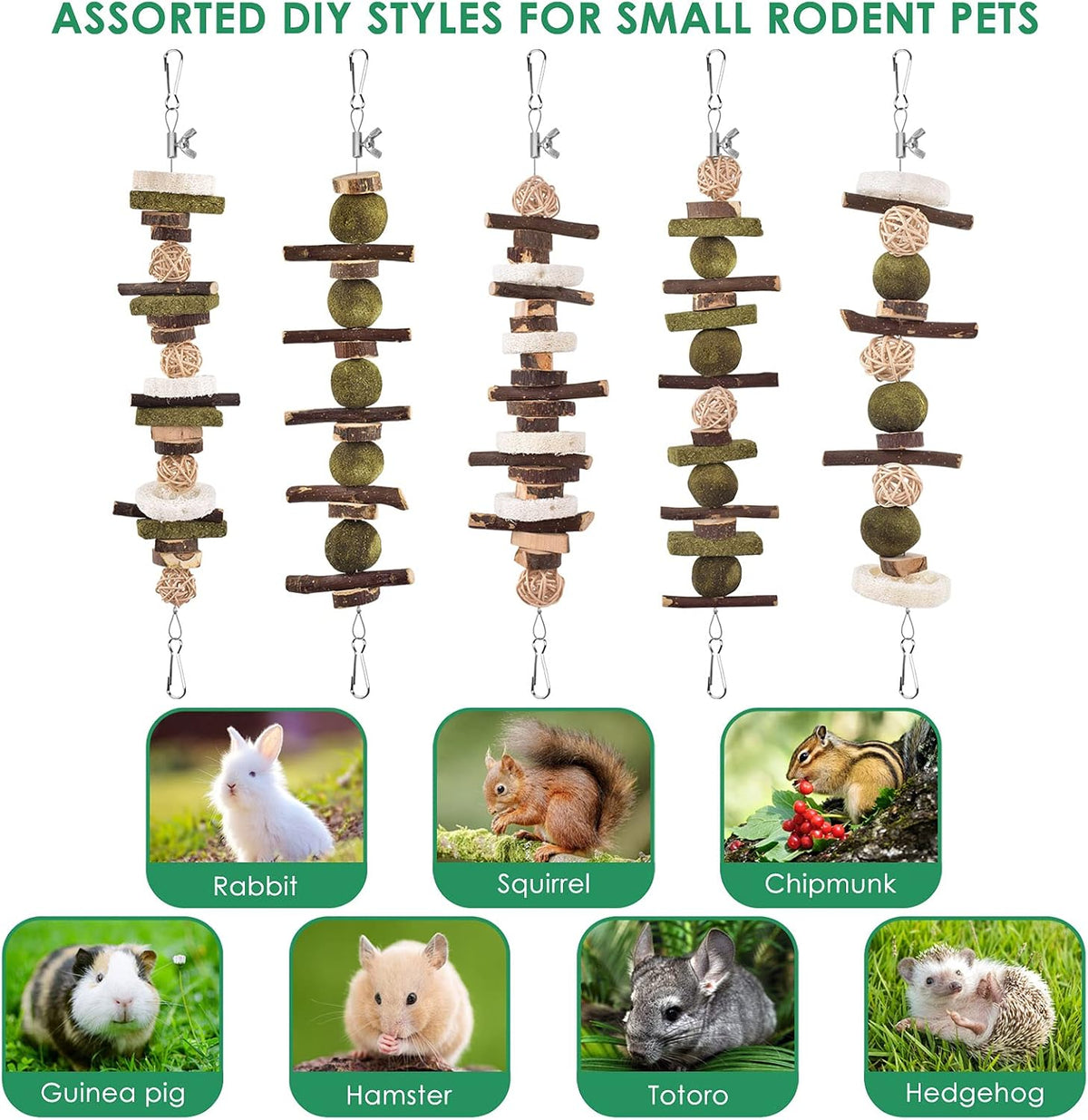 Full 74-piece KATUMO DIY hamster chew kit displayed in packaging.