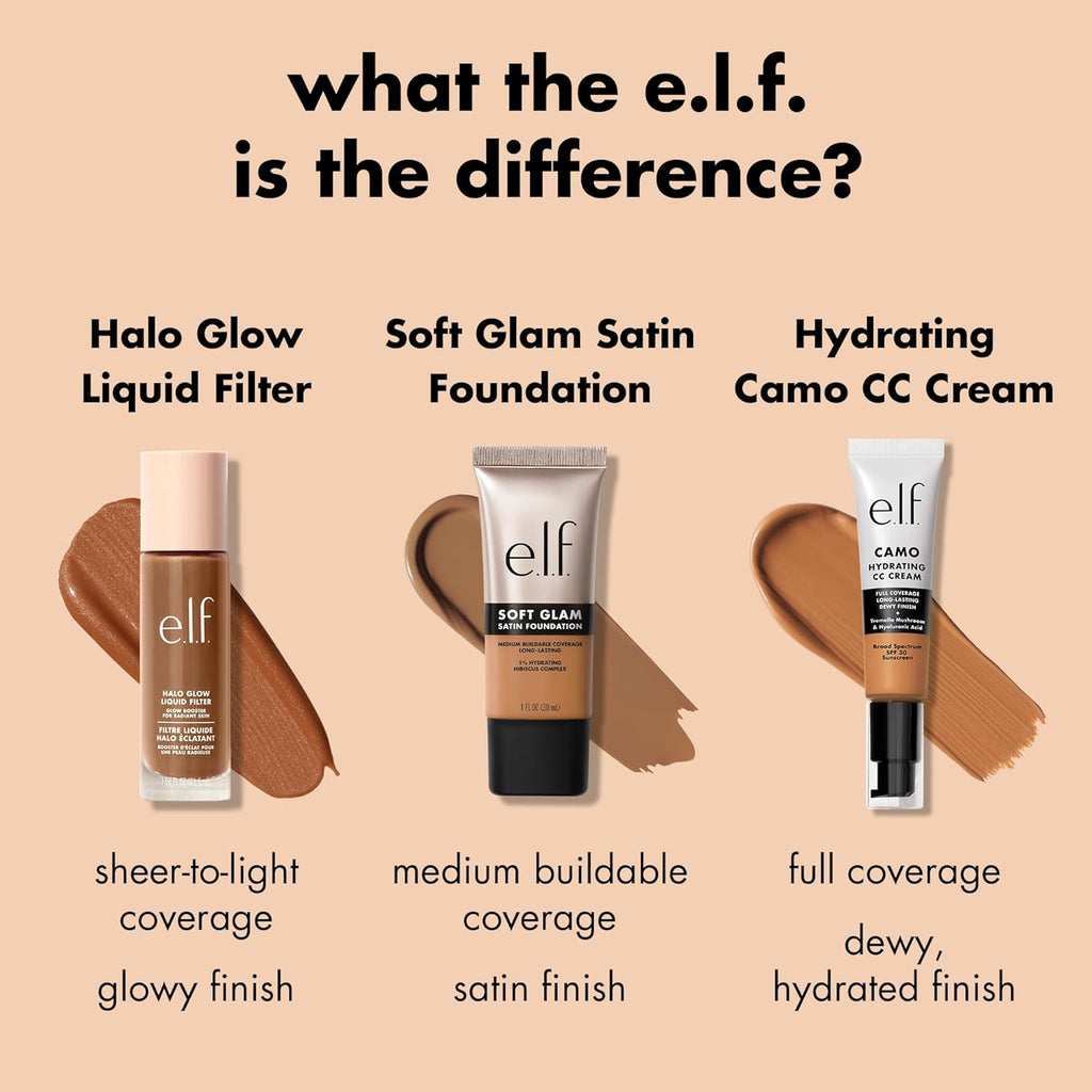 E.l.f. vegan and cruelty free cosmetics soft glam foundation tube.