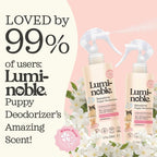 Close up of Lumi-Noble pet cologne label showing ingredients