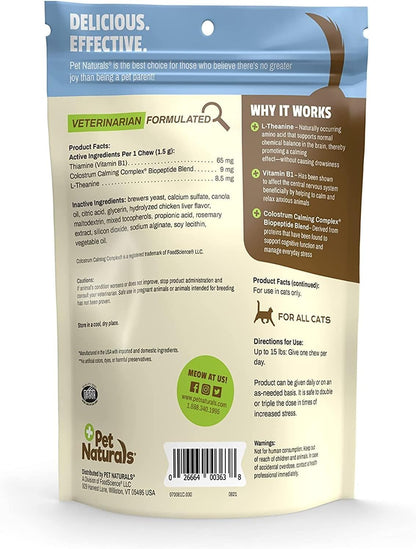 Premium USA imported Pet Naturals cat calming chews 30 count pack