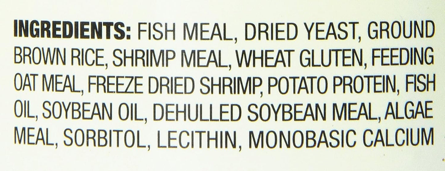 Authentic imported USA formula Tetra fish food packaging details.