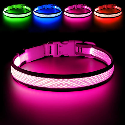 Flashseen LED Dog Collar, Light Up Dog Collar USB Rechargeable, Brightest Dog Lights for Night Walking, Adjustable Dog Collar Light for Dog Safety (Green, Large) - Image 11