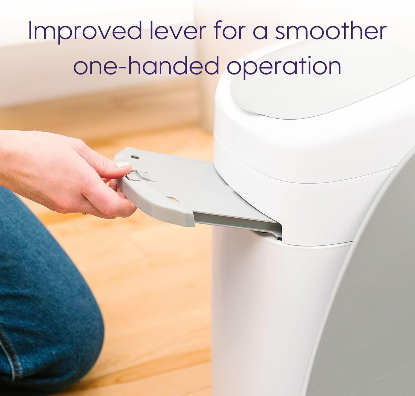 Compact white Litter Genie Style Pail for home use