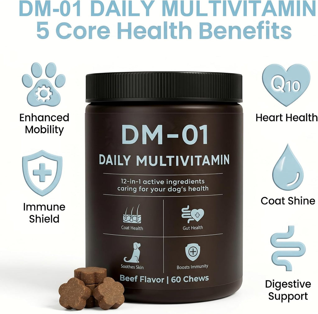 EYUTRD dog itch relief supplement container highlighting salmon oil and folic acid ingredients