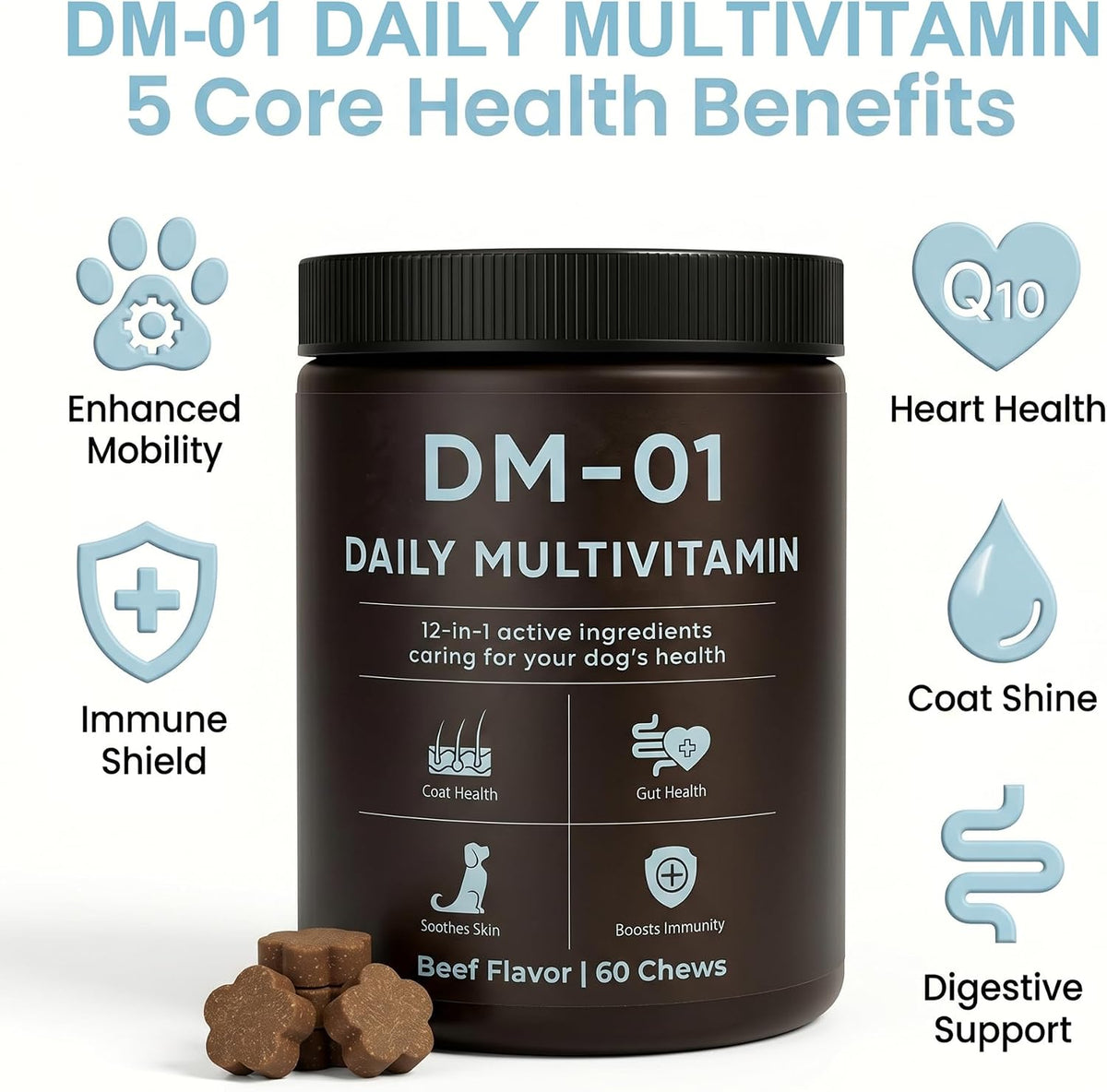 EYUTRD dog itch relief supplement container highlighting salmon oil and folic acid ingredients