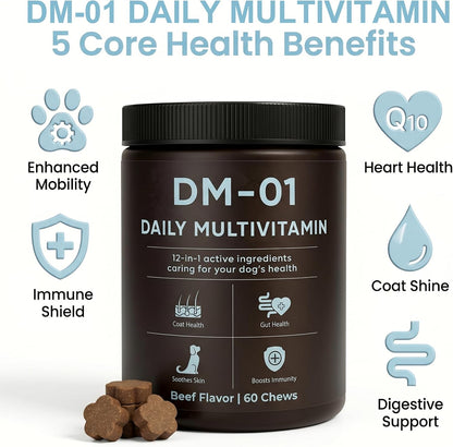 EYUTRD dog itch relief supplement container highlighting salmon oil and folic acid ingredients
