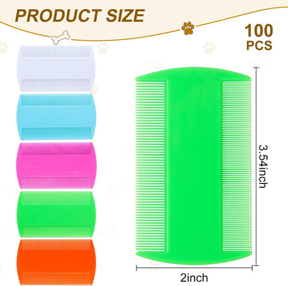 Five assorted colors of Rmerve double sided flea combs