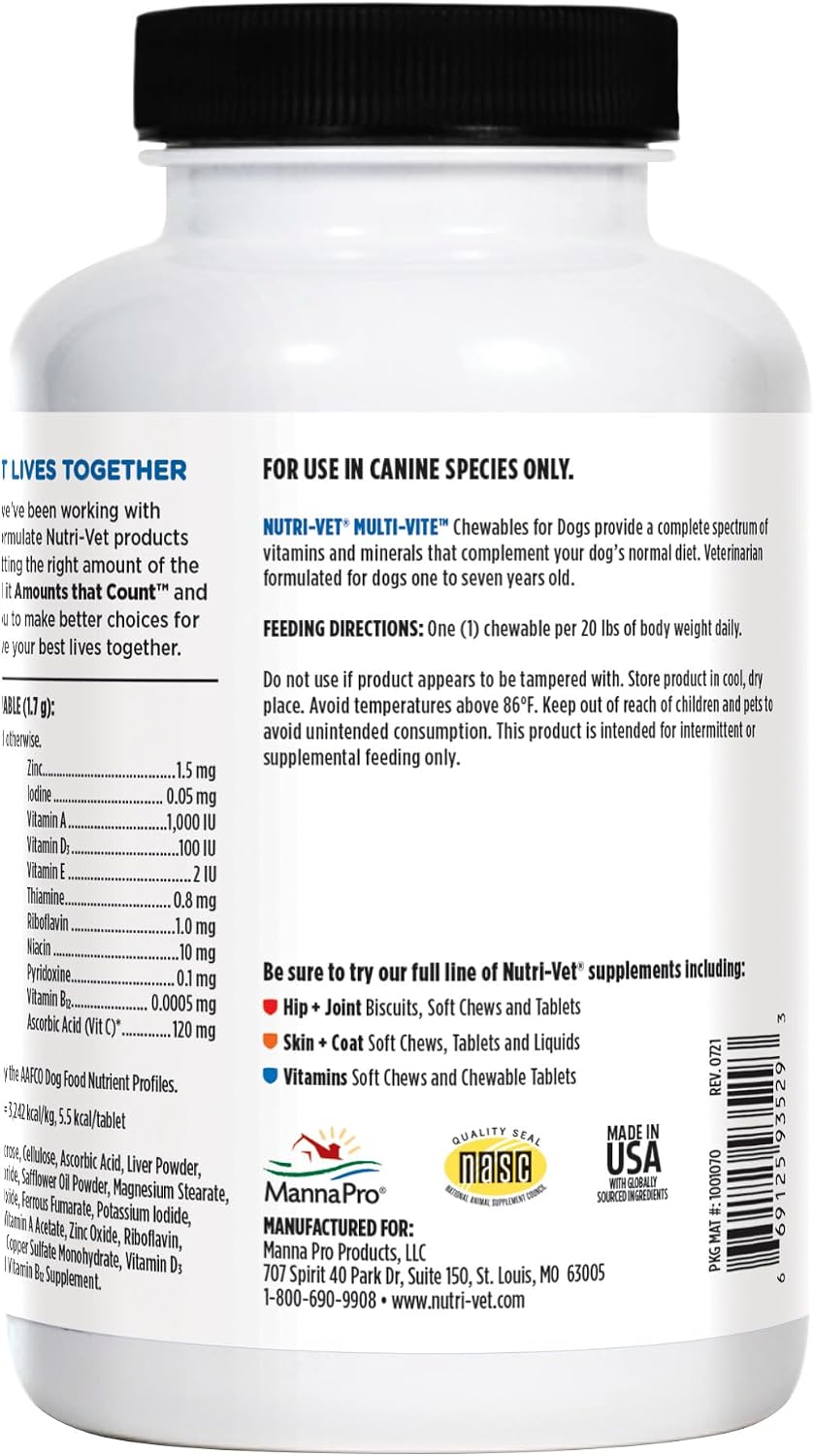 Nutri-Vet pet health supplement packaging overview