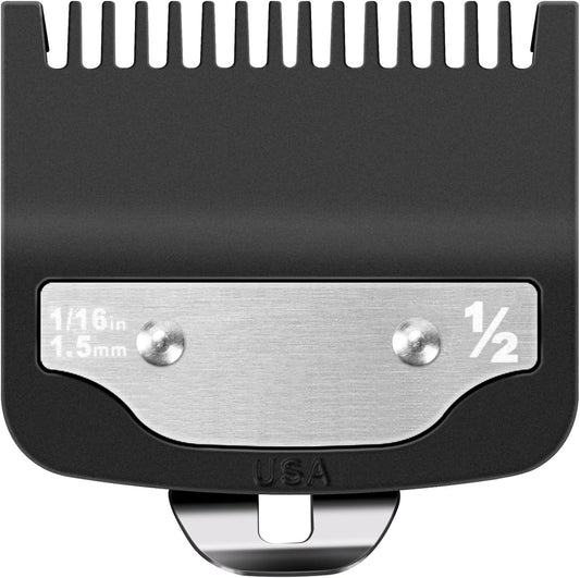 Tiardey replacement for Wahl clipper guard front view showing the premium black reinforced nylon body and clean comb teeth.