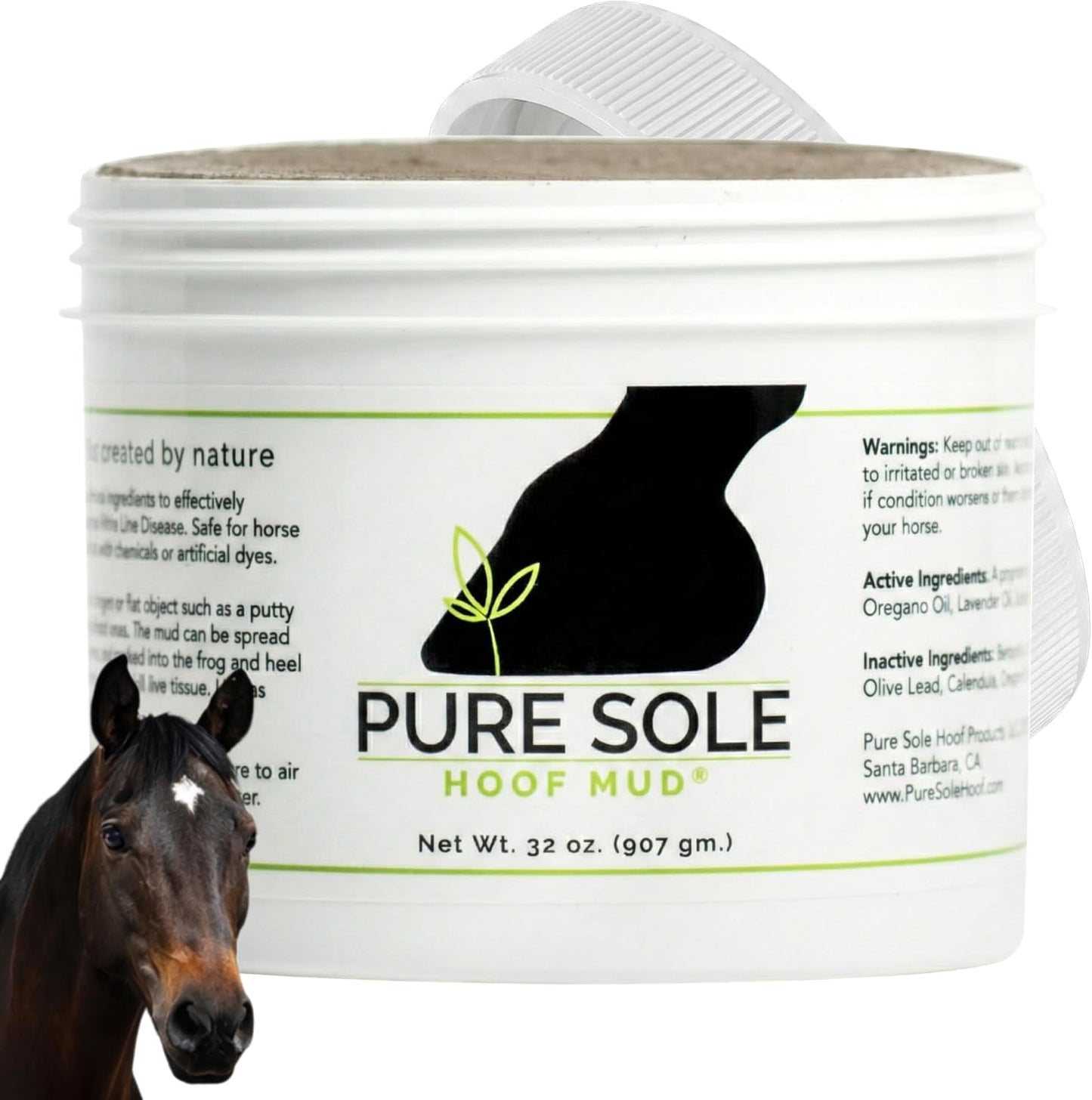 Applying Pure Sole clay to horse frog and sole in muddy conditions
