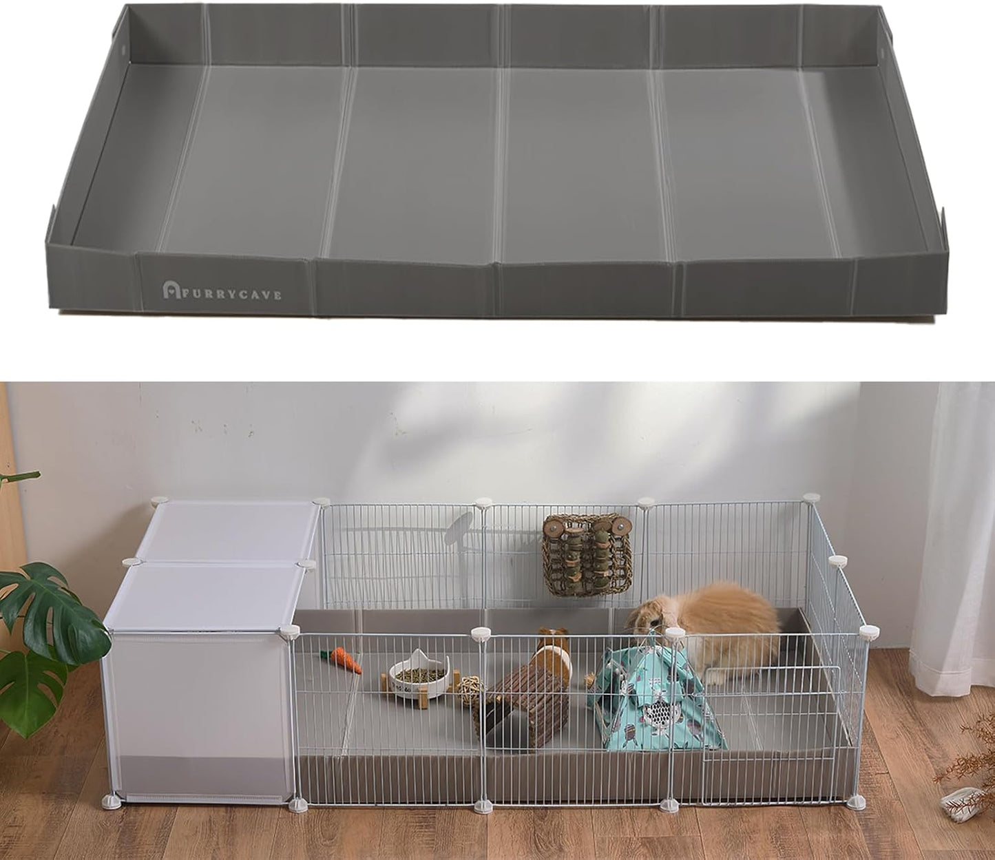 Corrugated Plastic Guinea Pig Cage Liner 55x28x3.9inch for 4x2 14inch Panels Grids Rabbit CNC Cage Liner - Image 1