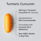 Sports Research(R) Turmeric Curcumin w/Coconut Oil & BioPerine(R) - 120 Count - Image 2