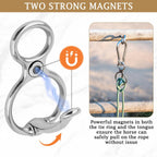 Equestrian horse training equipment displaying the strong magnetic components and attached eye bolts.