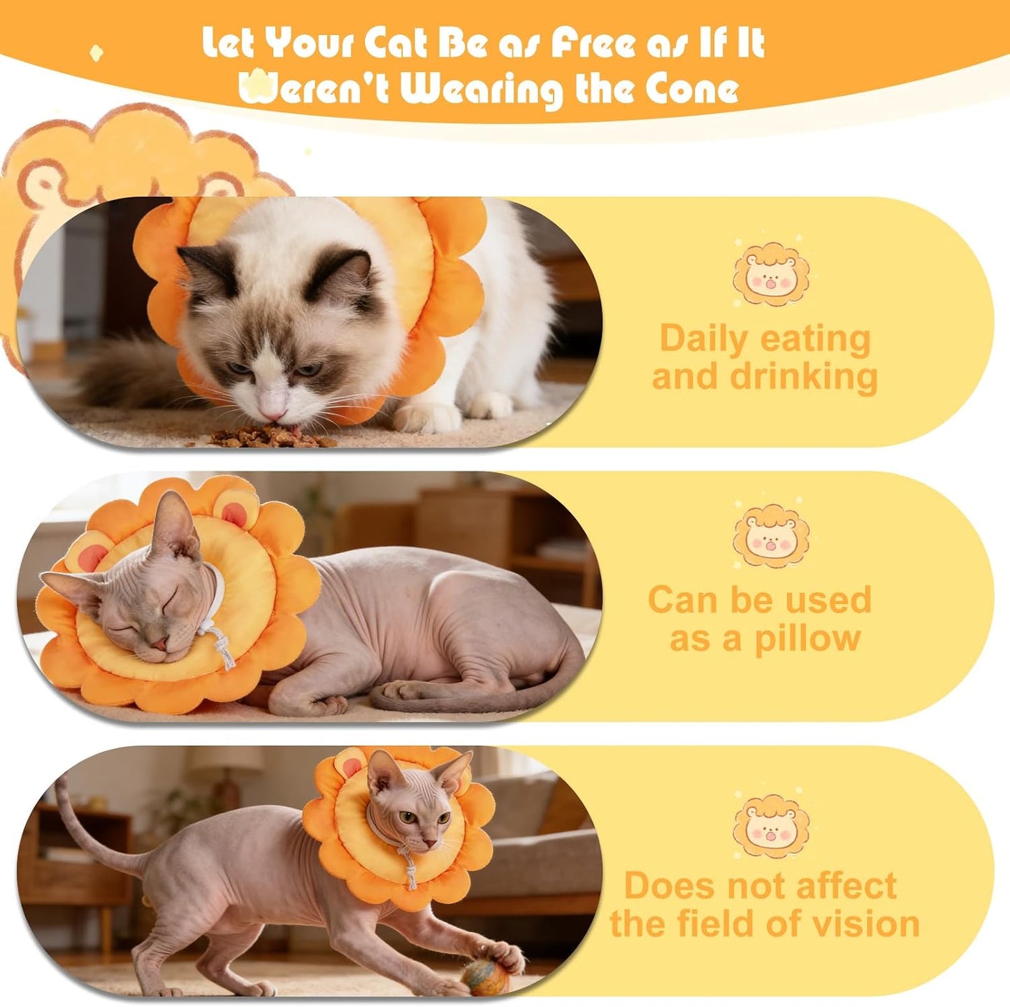 EXPAWLORER cat recovery e collar after surgery plush filling texture view