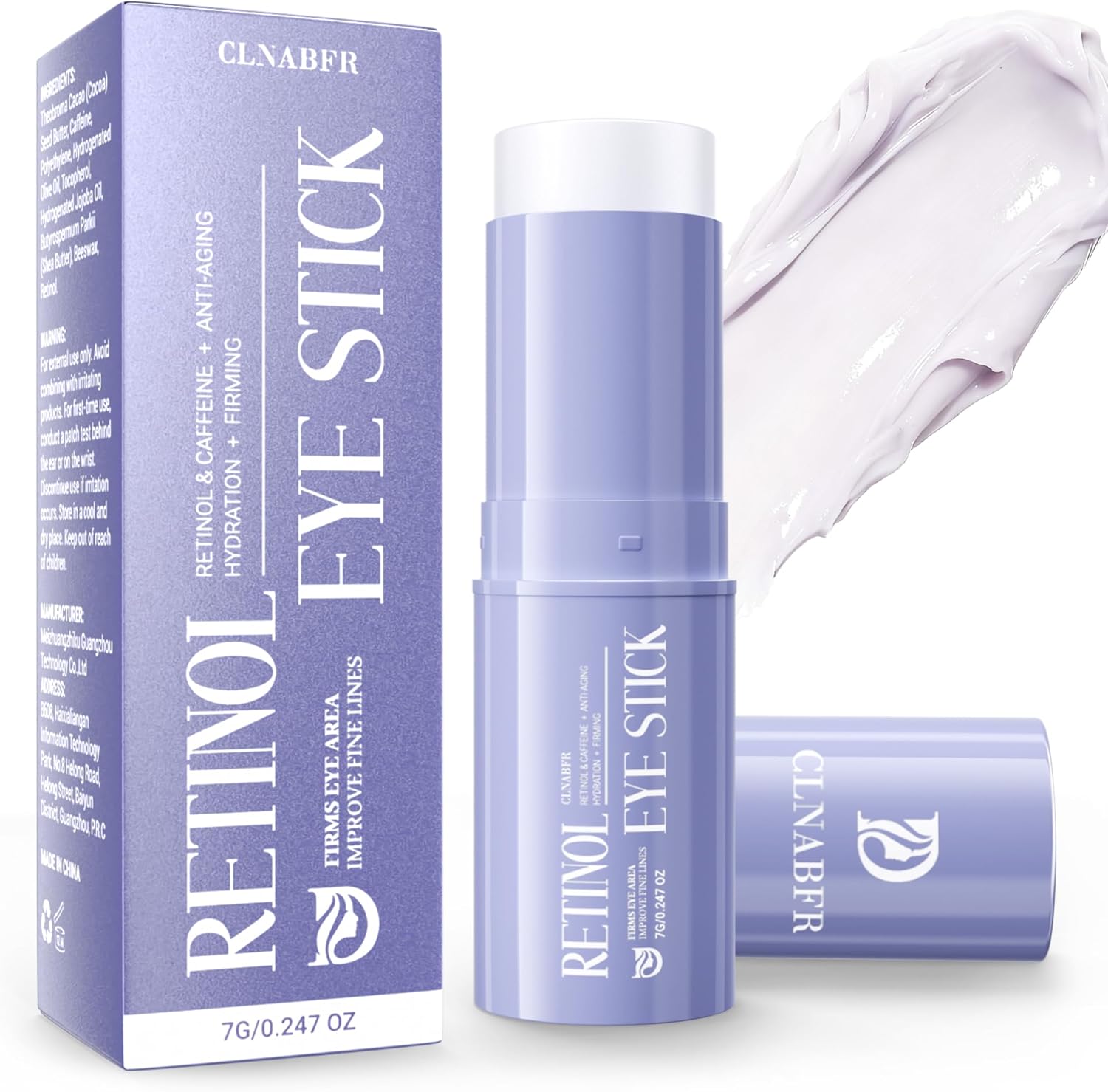 URMAX retinol and caffeine eye balm stick front view anti aging treatment