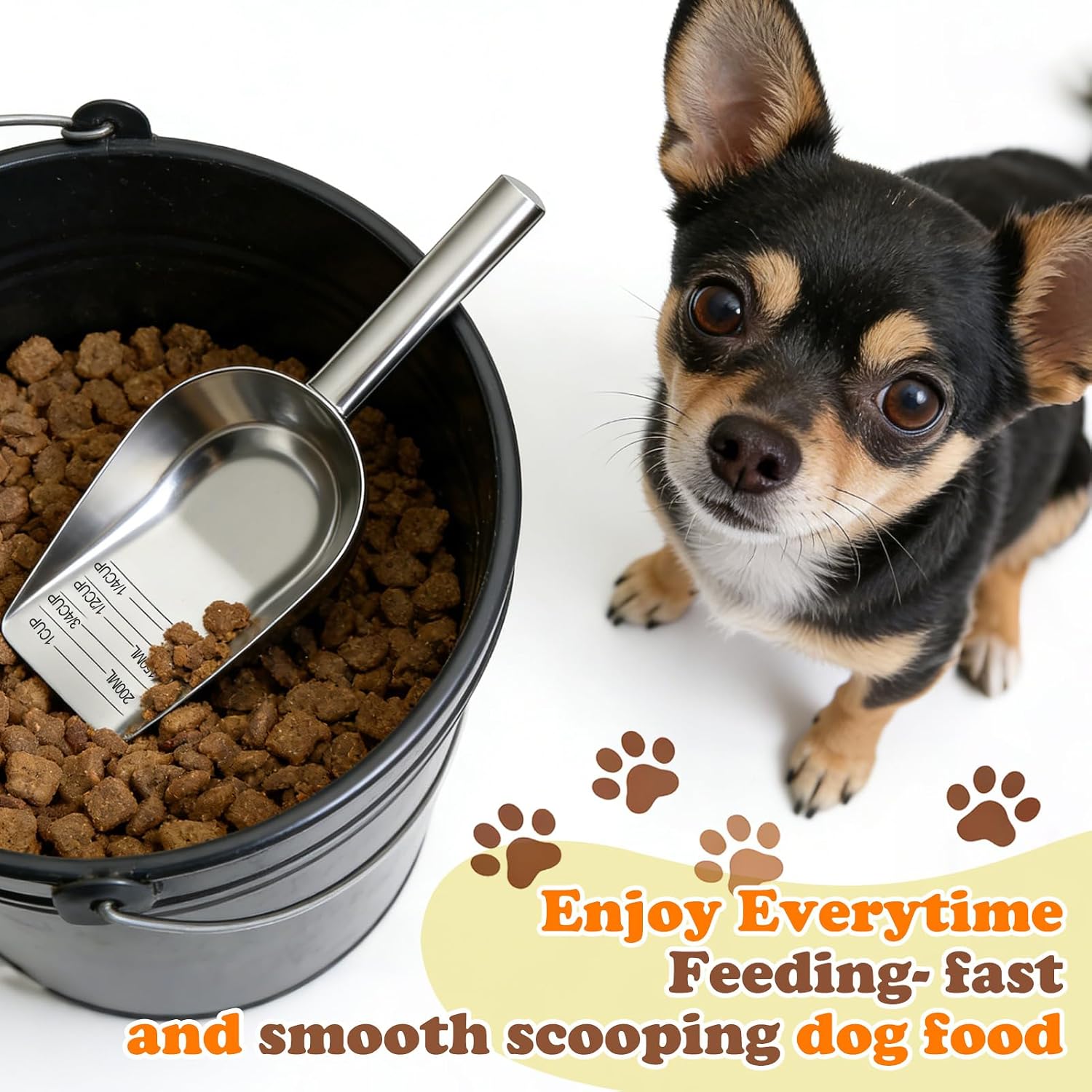 Mity Rain long handle pet food scoop kitchen context
