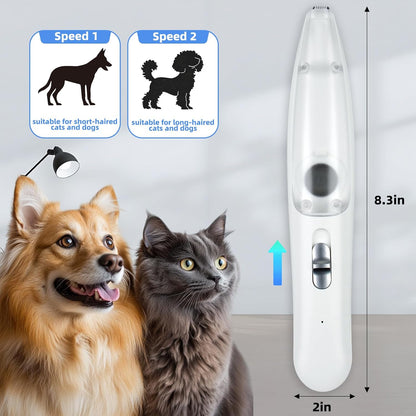 USB rechargeable pet clipper with one-button operation and charging port