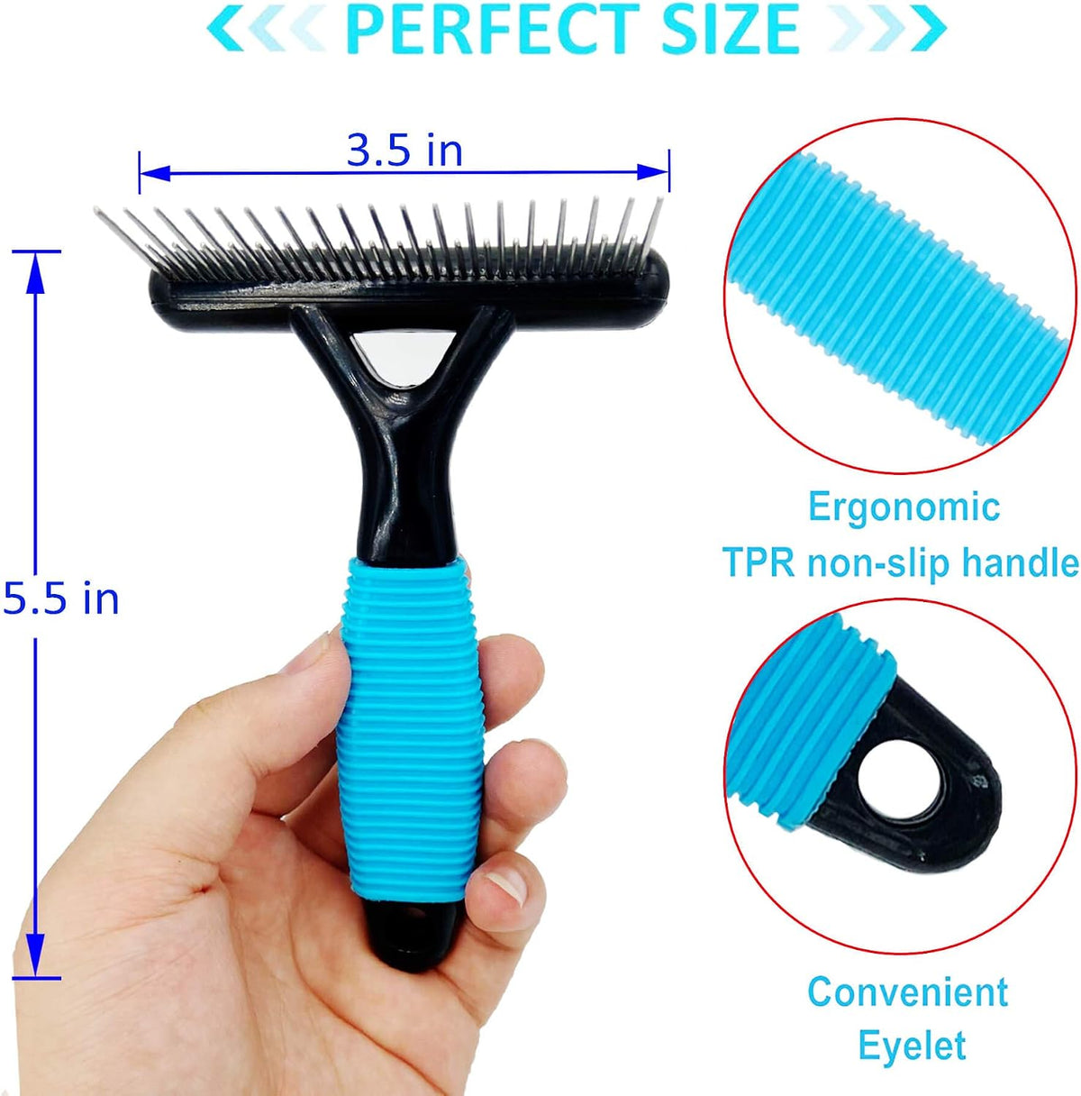 Stainless steel teeth of Dskrui dog dematting comb