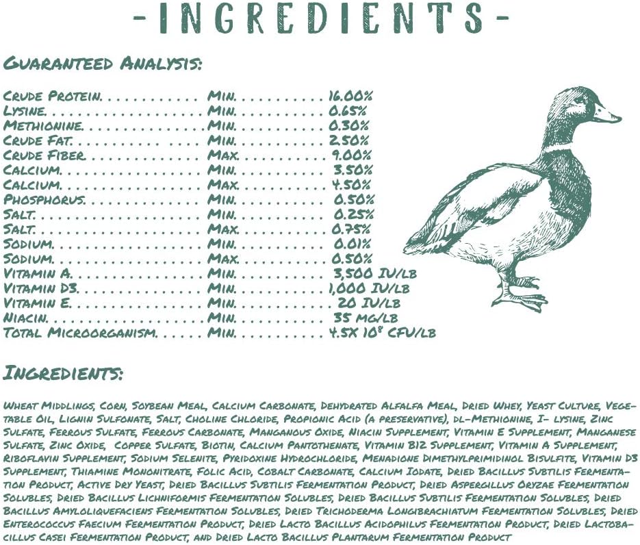 Manna Pro Duck Layer Pellet packaging side view