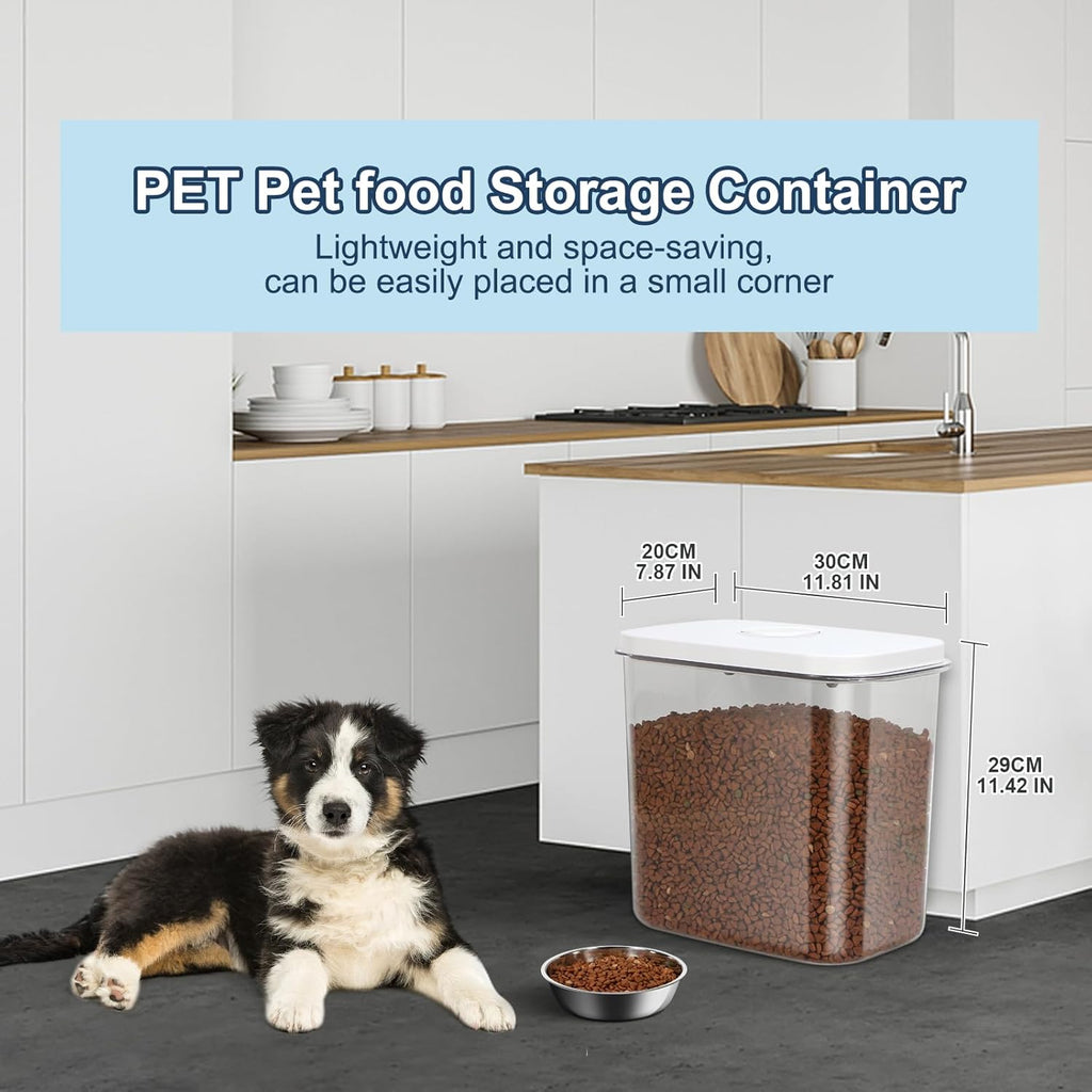 Leawalk pet food bin with airtight push button lid