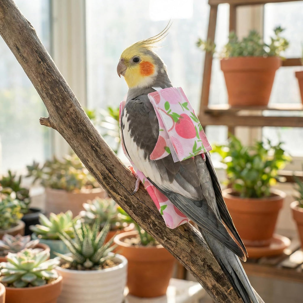 Adjustable elastic straps on pet bird diaper