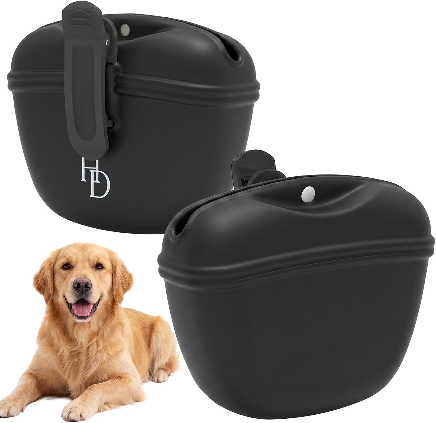 Kopet silicone dog treat pouch in black front view